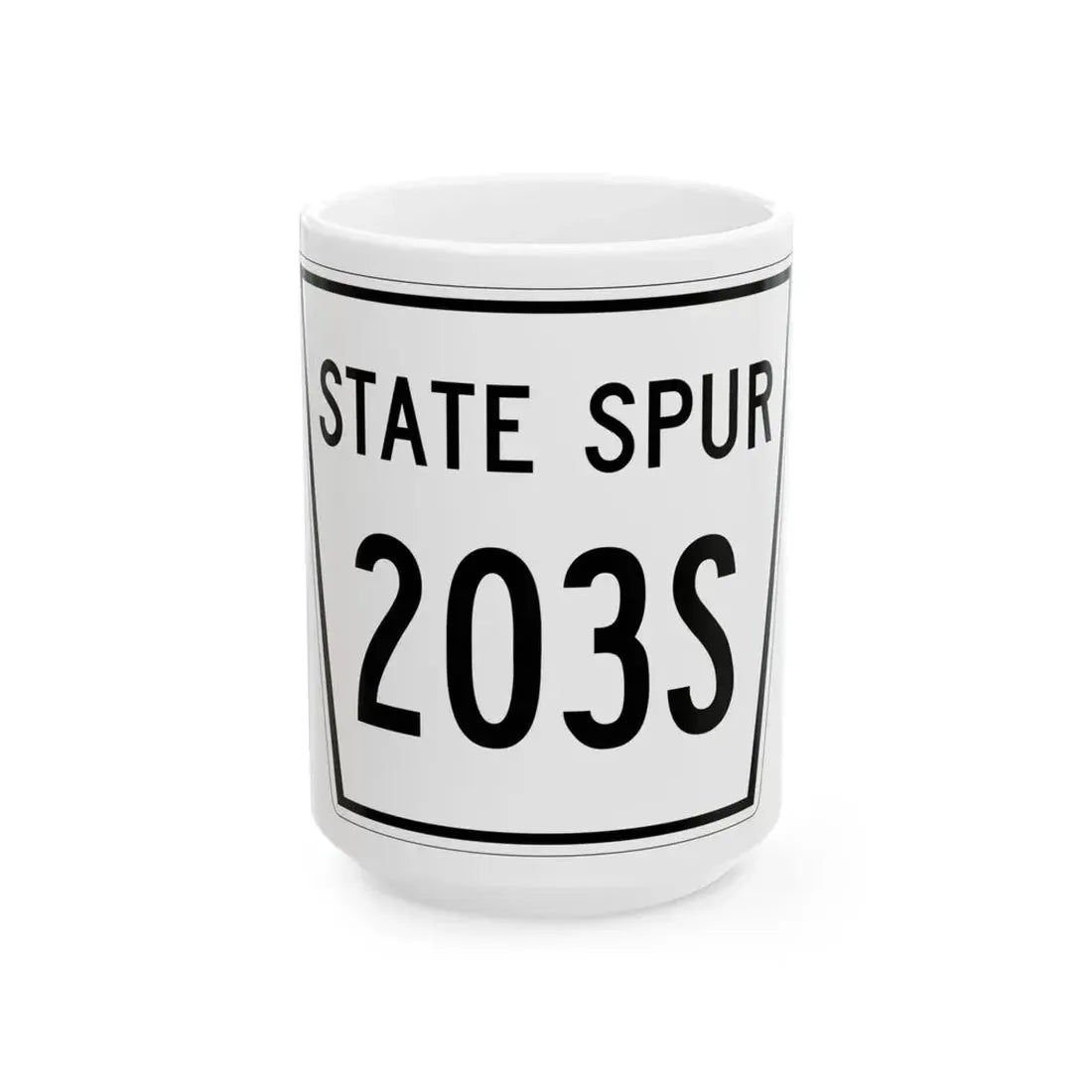 Nebraska State Spur 203S (Nebraska) (Road Sign) White Coffee Mug 15oz - Go Mug Yourself