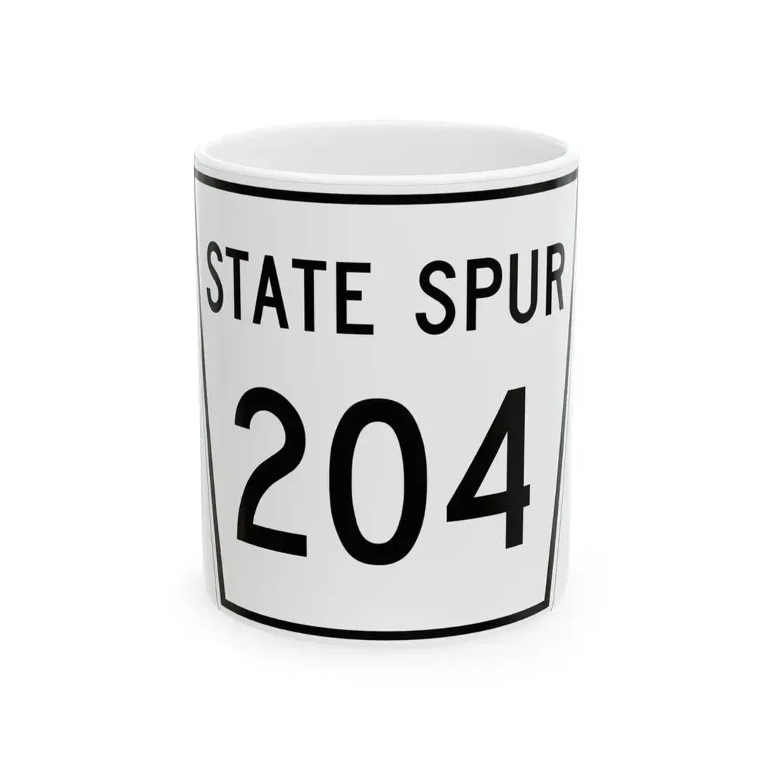 Nebraska State Spur 204 (Nebraska) (Road Sign) White Coffee Mug 11oz - Go Mug Yourself
