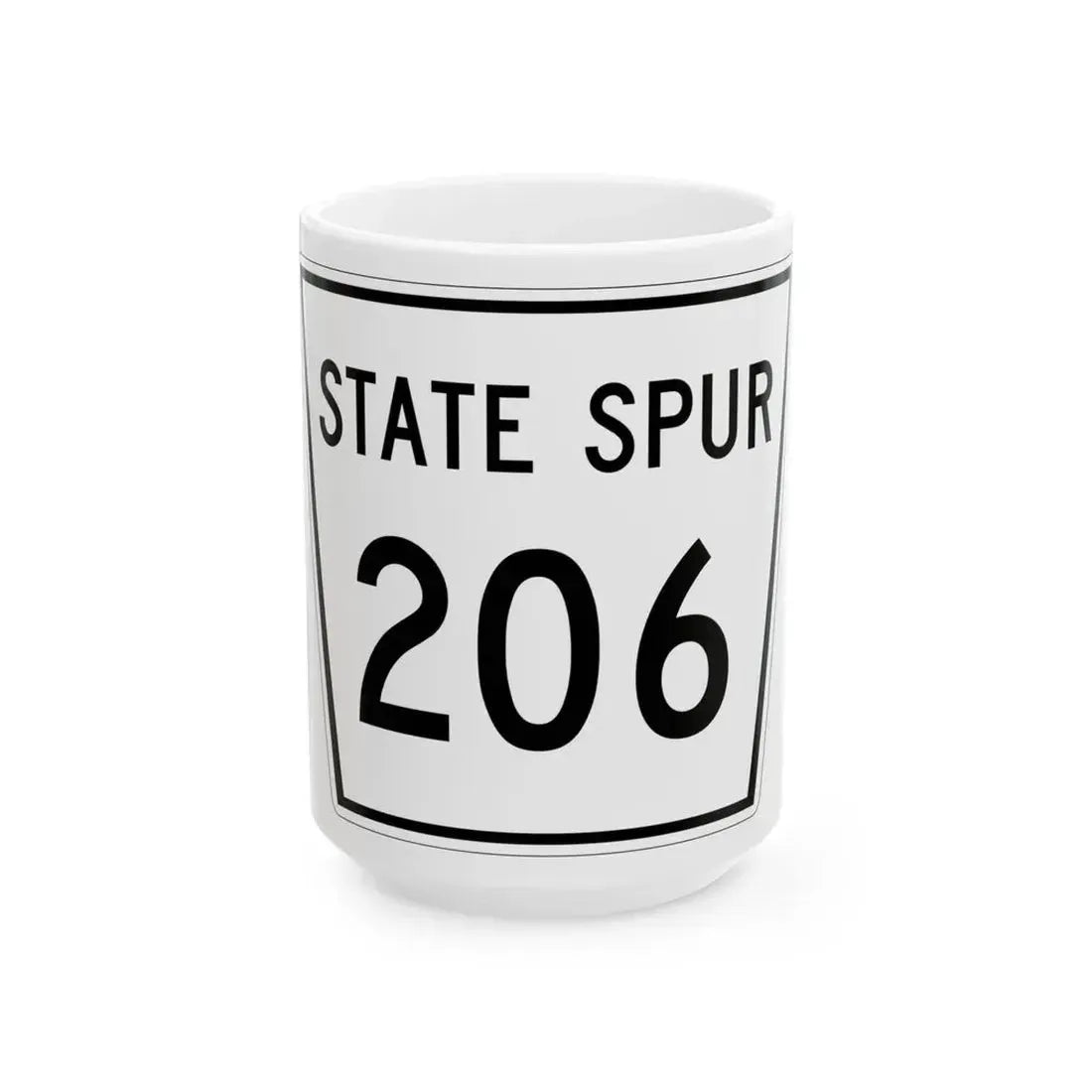 Nebraska State Spur 206 (Nebraska) (Road Sign) White Coffee Mug 15oz - Go Mug Yourself
