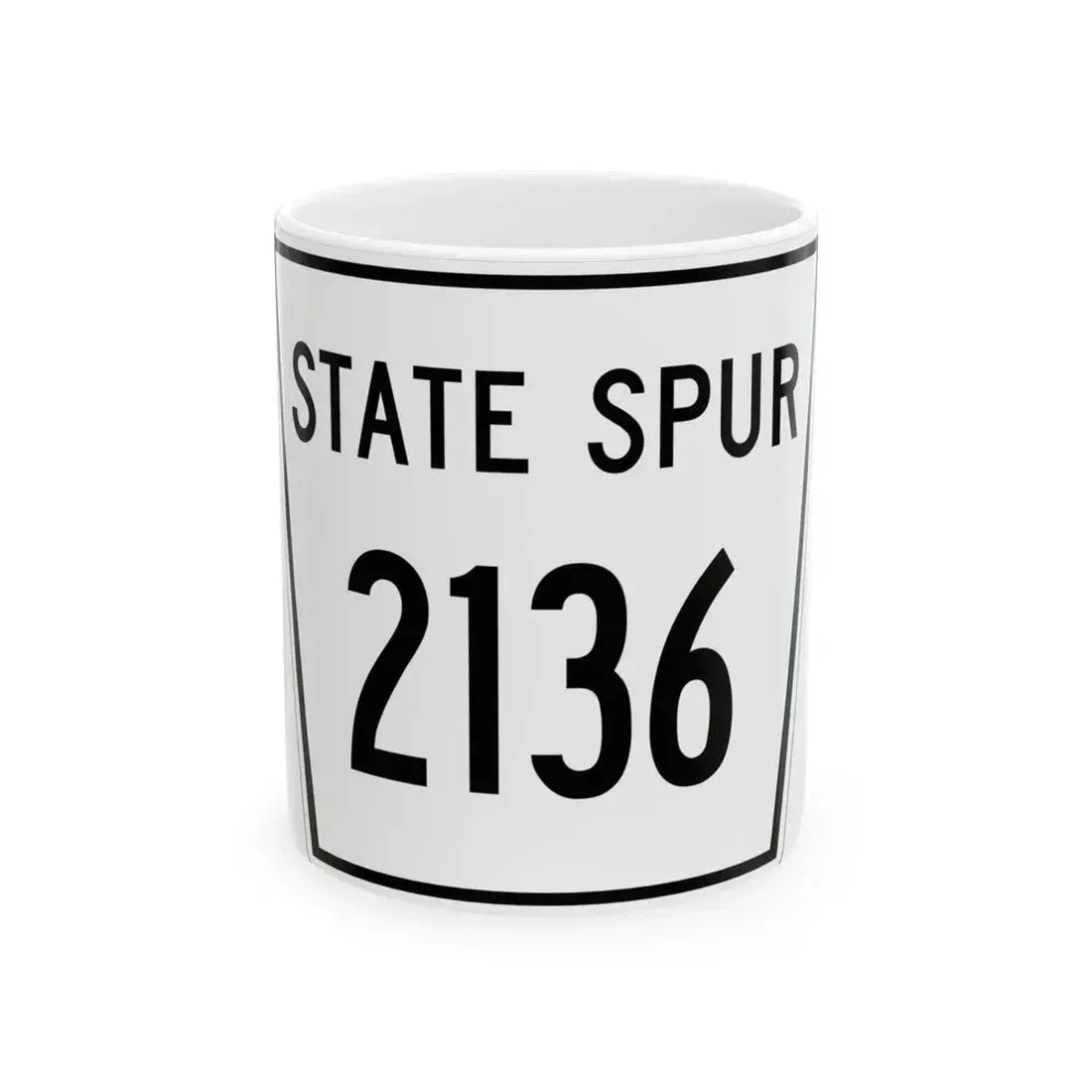 Nebraska State Spur 2136 (Nebraska) (Road Sign) White Coffee Mug 11oz - Go Mug Yourself