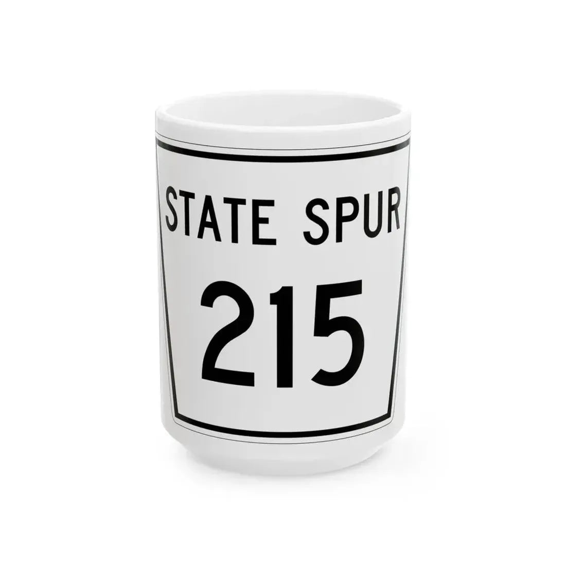 Nebraska State Spur 215 (Nebraska) (Road Sign) White Coffee Mug 15oz - Go Mug Yourself