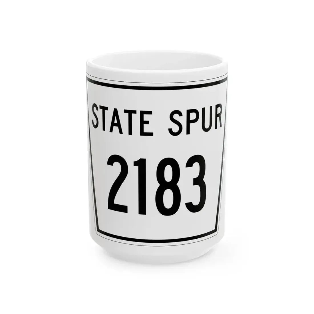 Nebraska State Spur 2183 (Nebraska) (Road Sign) White Coffee Mug 15oz - Go Mug Yourself