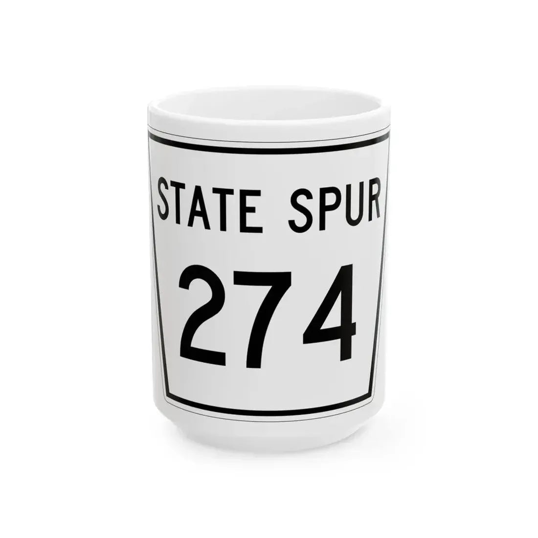 Nebraska State Spur 274 (Nebraska) (Road Sign) White Coffee Mug 15oz - Go Mug Yourself