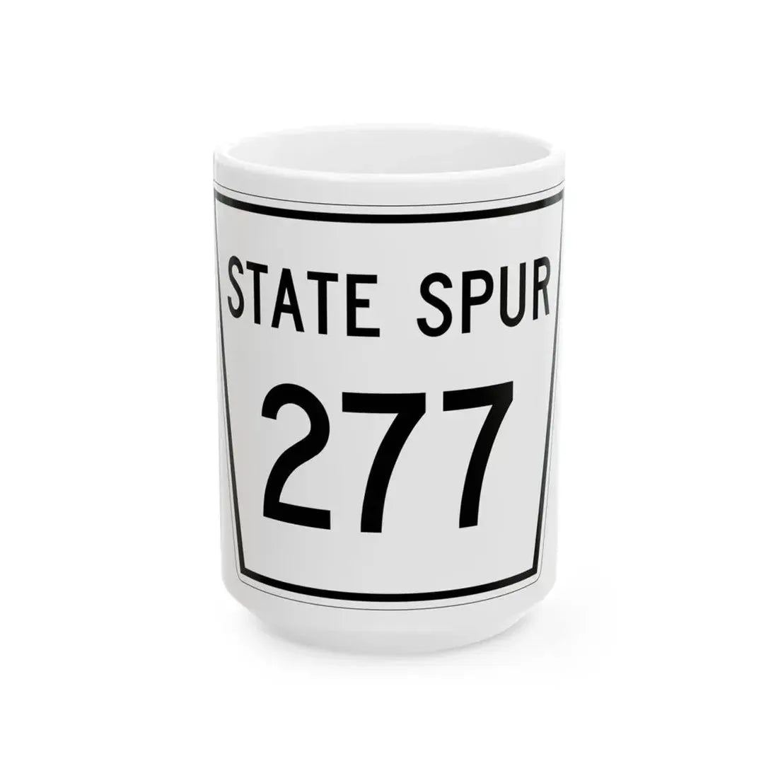 Nebraska State Spur 277 (Nebraska) (Road Sign) White Coffee Mug 15oz - Go Mug Yourself