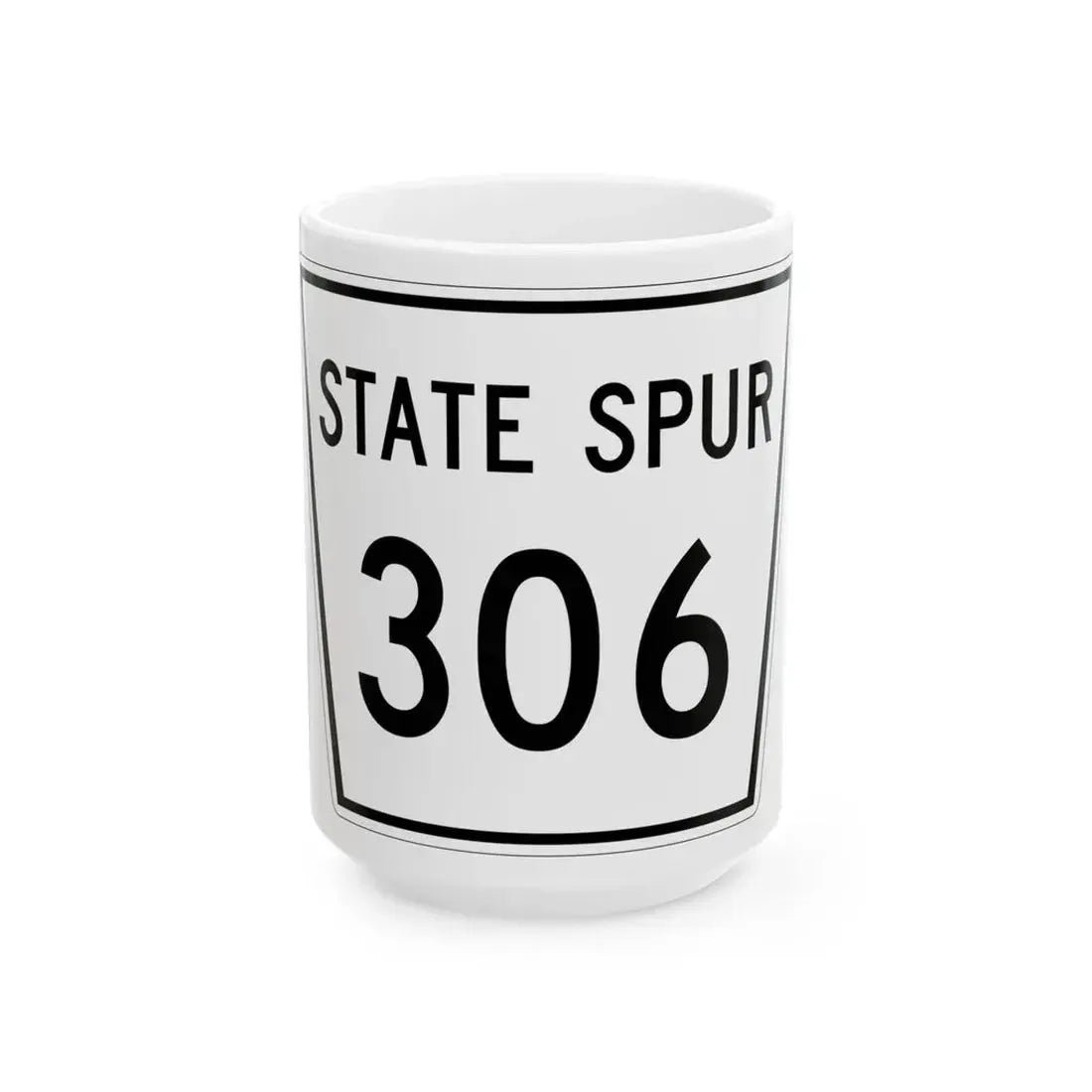 Nebraska State Spur 306 (Nebraska) (Road Sign) White Coffee Mug 15oz - Go Mug Yourself