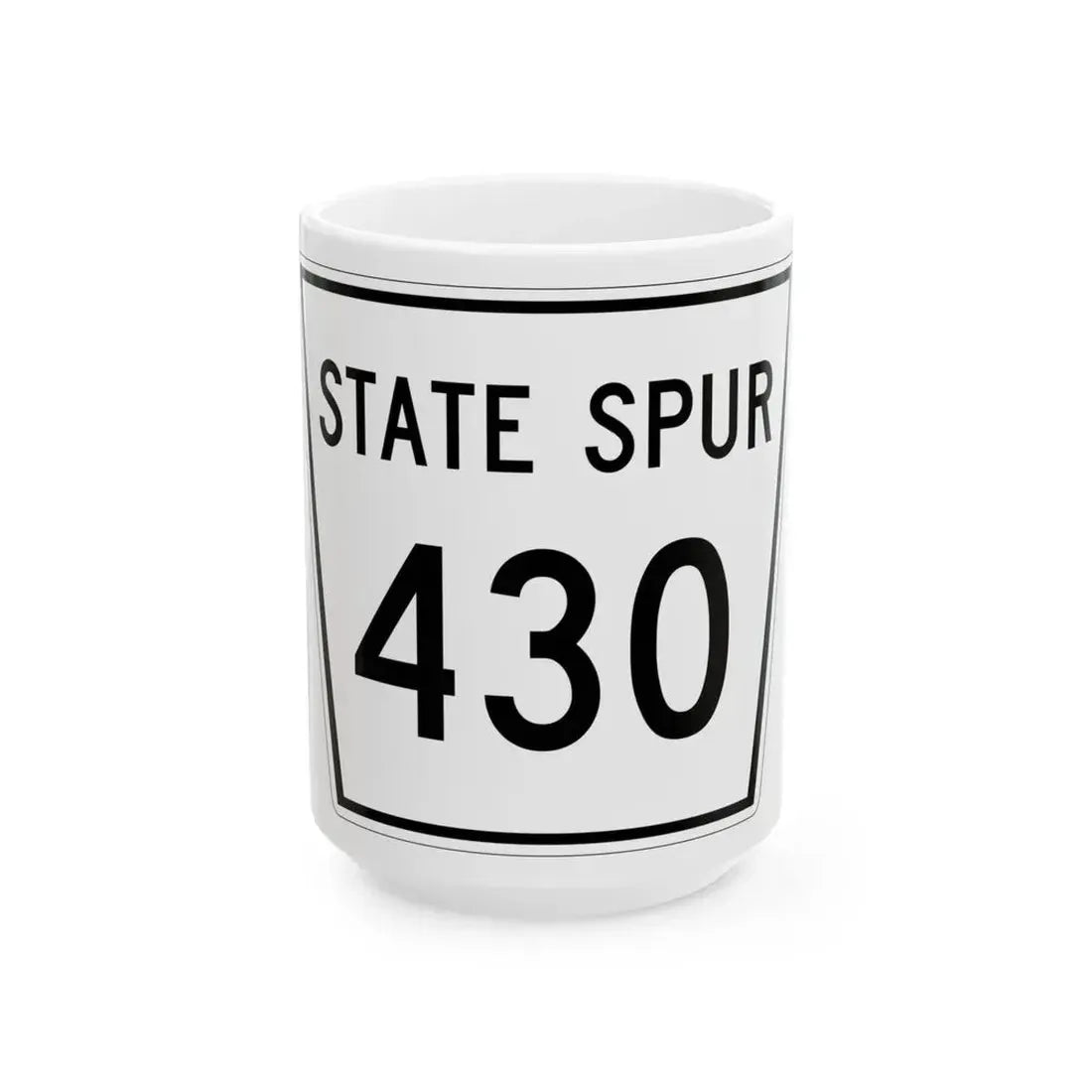 Nebraska State Spur 430 (Nebraska) (Road Sign) White Coffee Mug 15oz - Go Mug Yourself