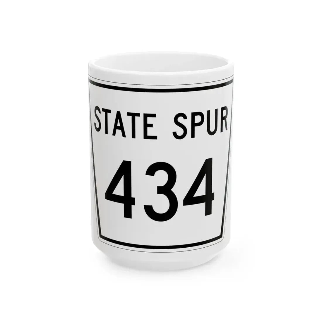 Nebraska State Spur 434 (Nebraska) (Road Sign) White Coffee Mug 15oz - Go Mug Yourself