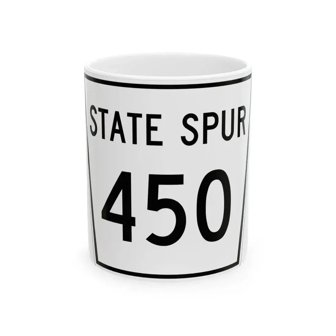 Nebraska State Spur 450 (Nebraska) (Road Sign) White Coffee Mug 11oz - Go Mug Yourself