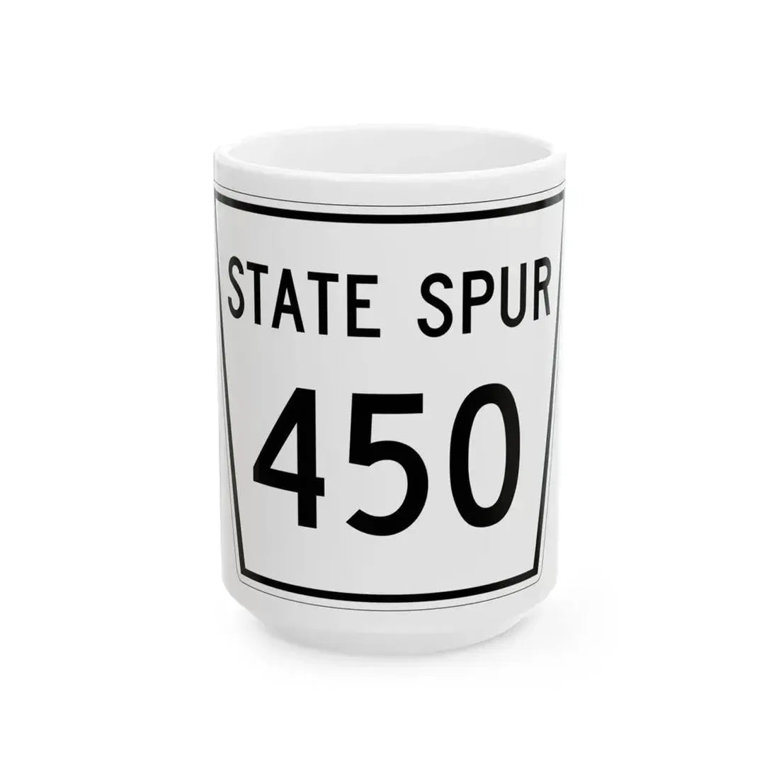 Nebraska State Spur 450 (Nebraska) (Road Sign) White Coffee Mug 15oz - Go Mug Yourself