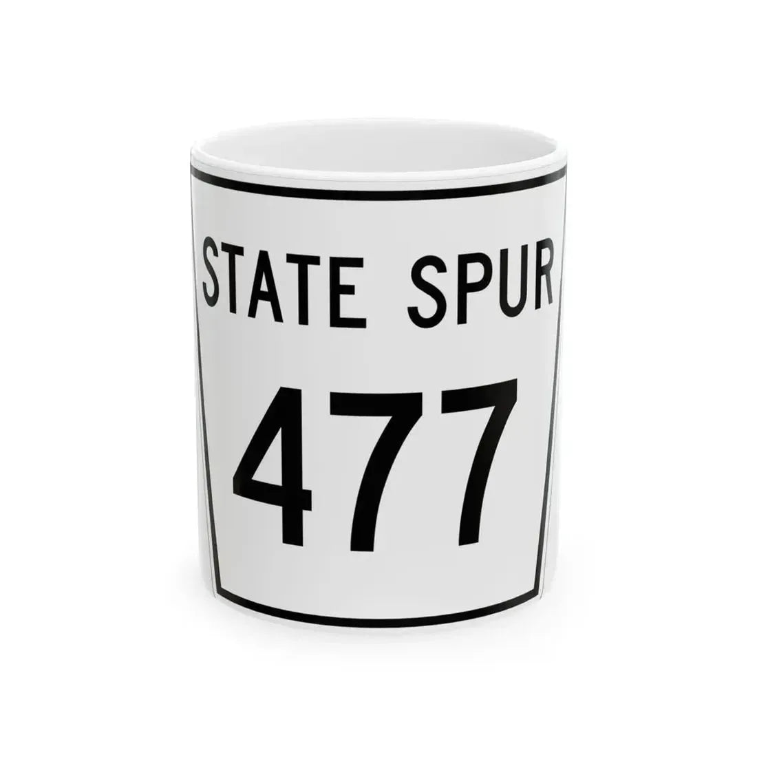 Nebraska State Spur 477 (Nebraska) (Road Sign) White Coffee Mug 11oz - Go Mug Yourself