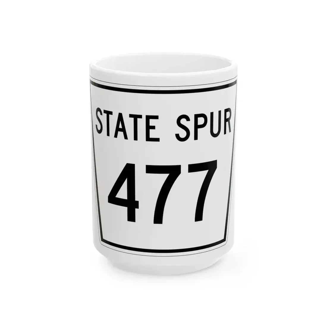 Nebraska State Spur 477 (Nebraska) (Road Sign) White Coffee Mug 15oz - Go Mug Yourself