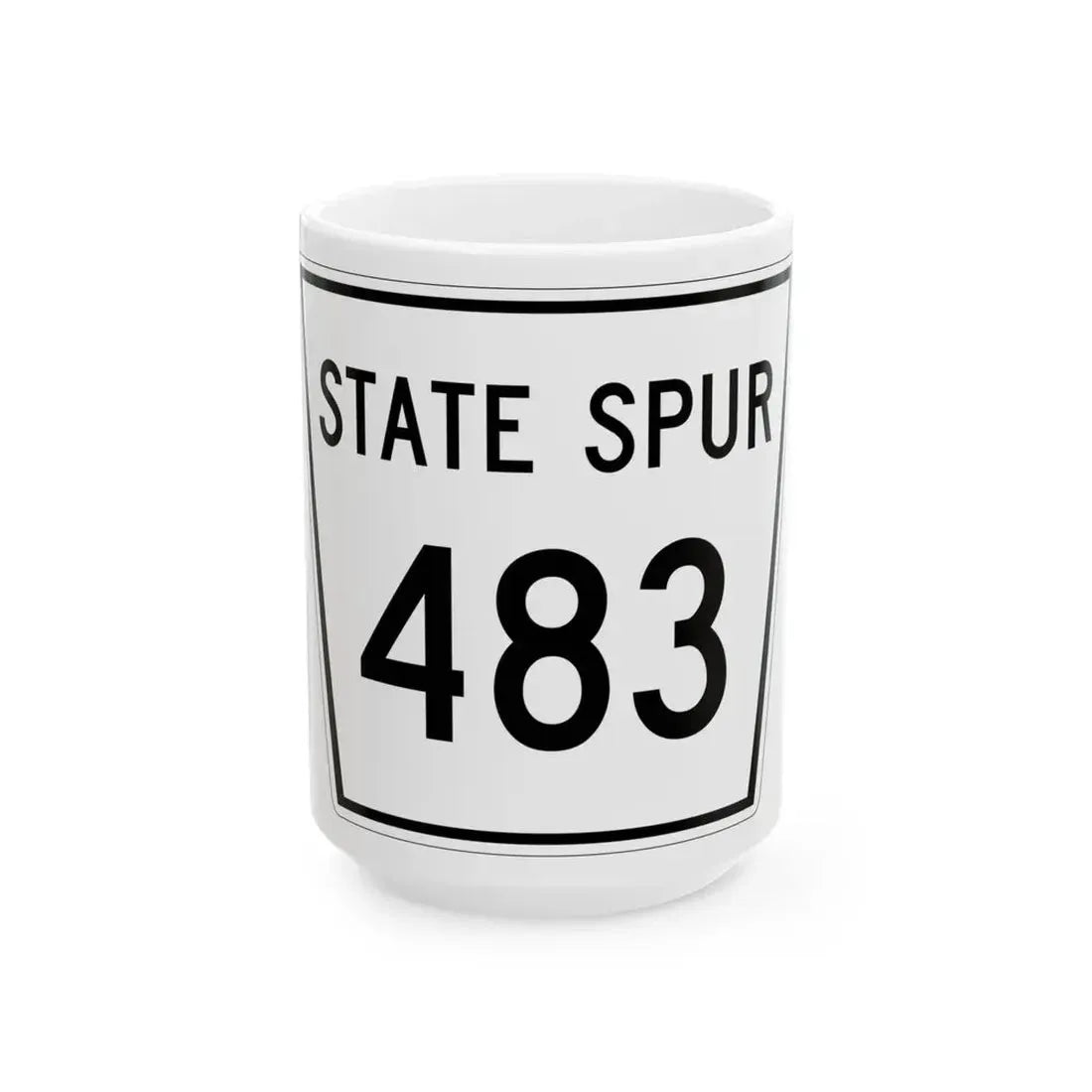 Nebraska State Spur 483 (Nebraska) (Road Sign) White Coffee Mug 15oz - Go Mug Yourself