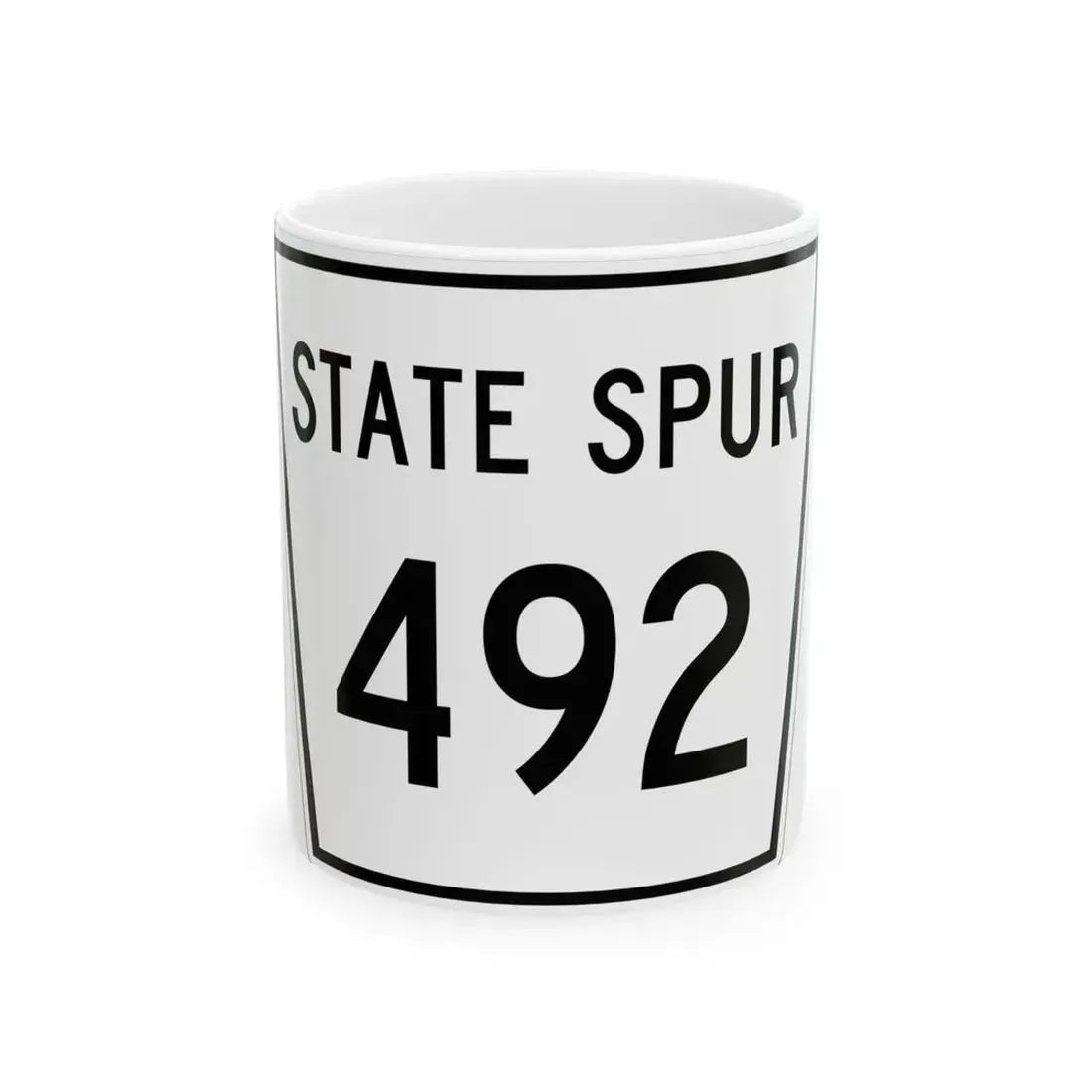 Nebraska State Spur 492 (Nebraska) (Road Sign) White Coffee Mug 11oz - Go Mug Yourself