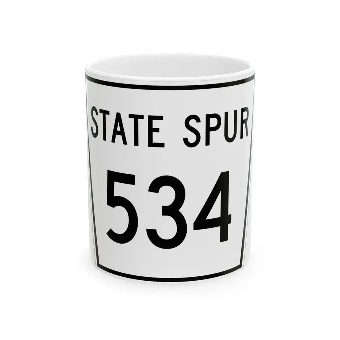 Nebraska State Spur 534 (Nebraska) (Road Sign) White Coffee Mug 11oz - Go Mug Yourself