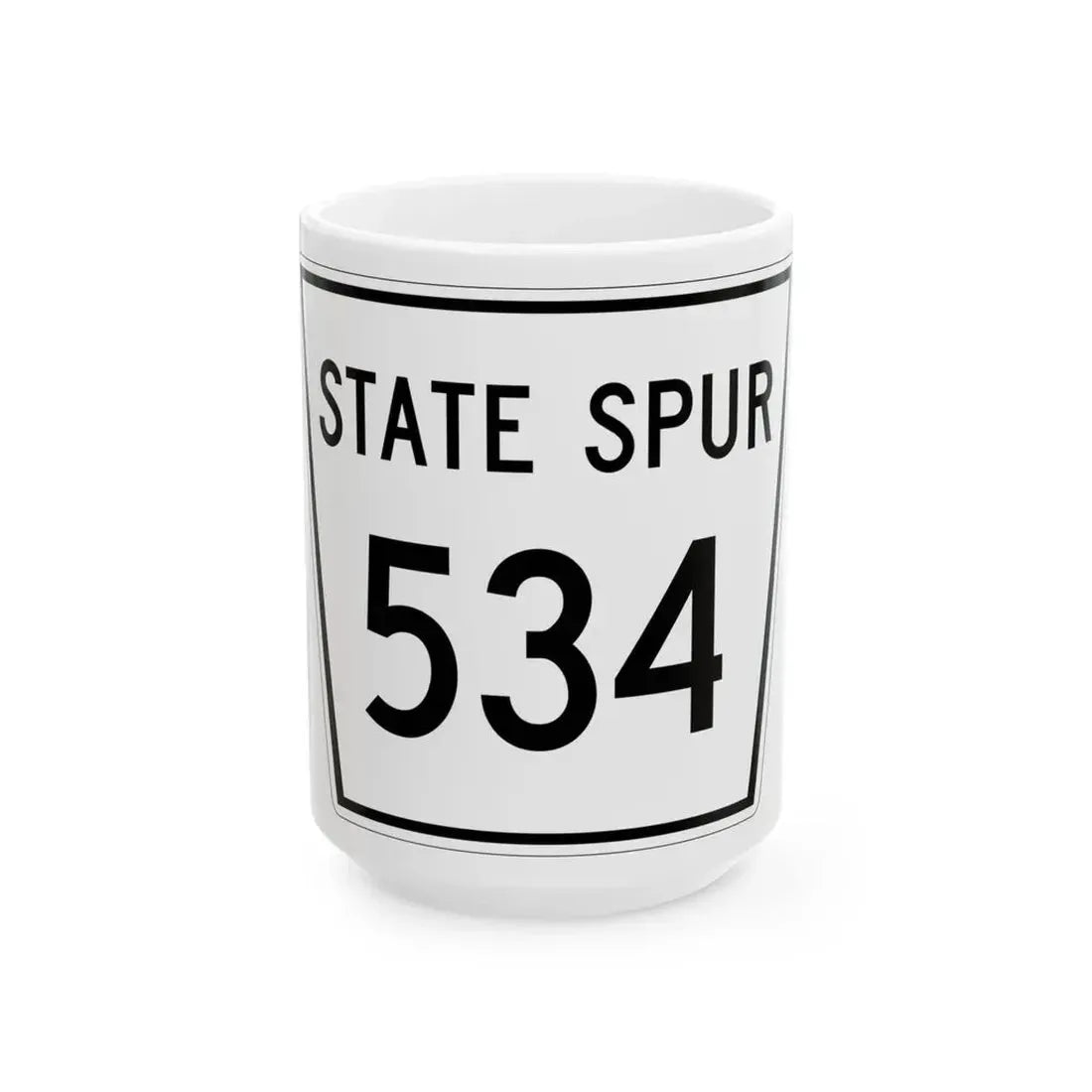 Nebraska State Spur 534 (Nebraska) (Road Sign) White Coffee Mug 15oz - Go Mug Yourself