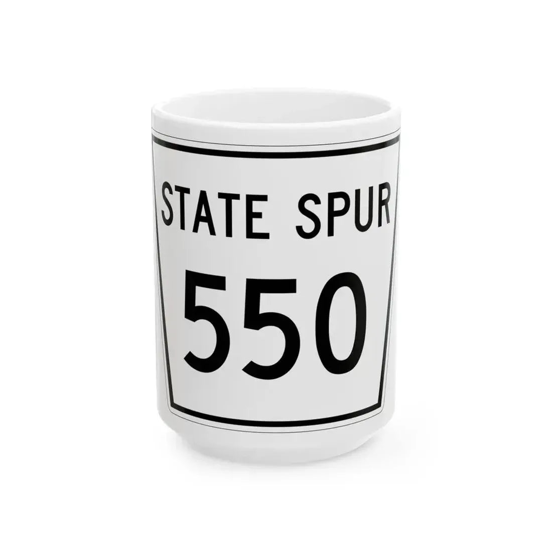 Nebraska State Spur 550 (Nebraska) (Road Sign) White Coffee Mug 15oz - Go Mug Yourself