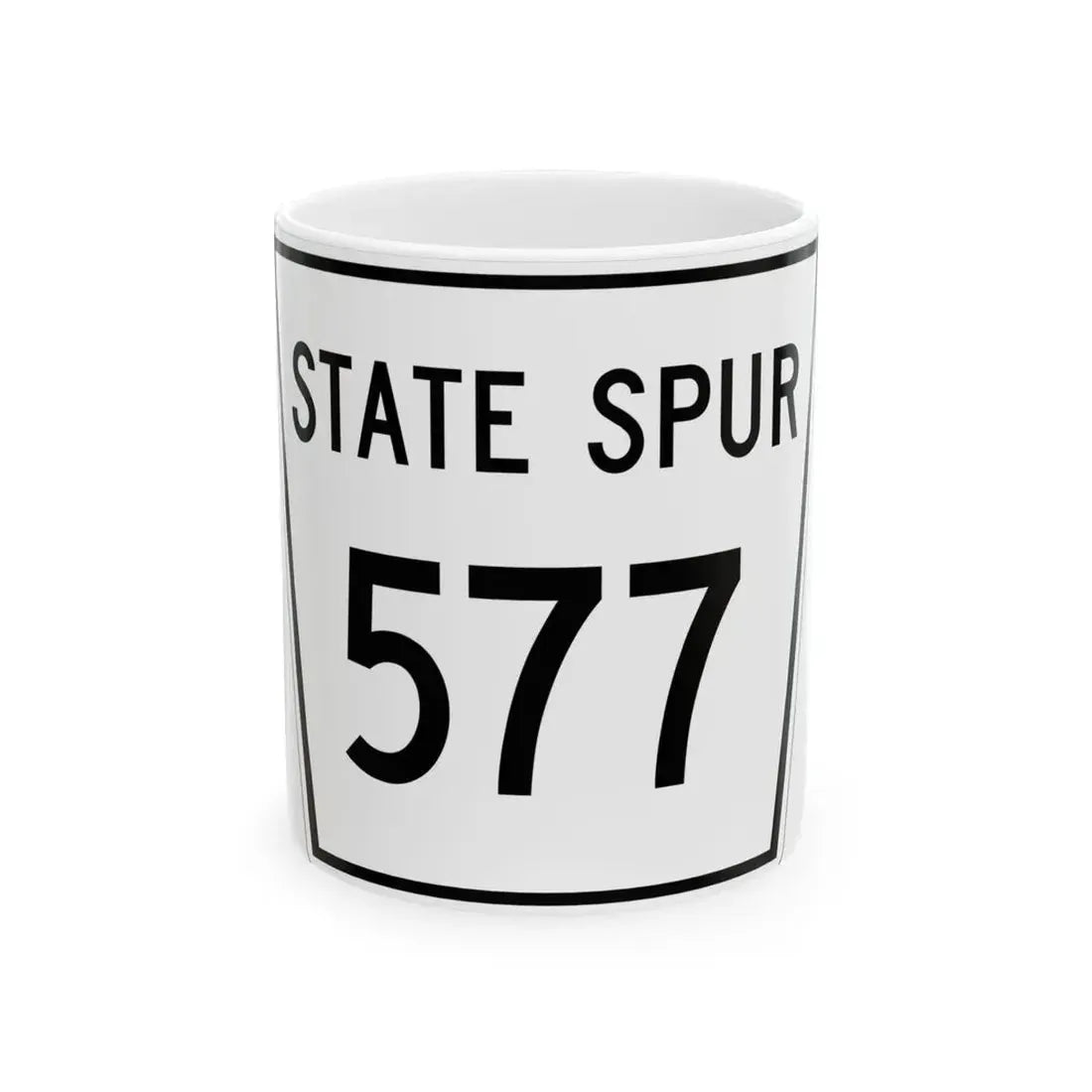Nebraska State Spur 577 (Nebraska) (Road Sign) White Coffee Mug 11oz - Go Mug Yourself