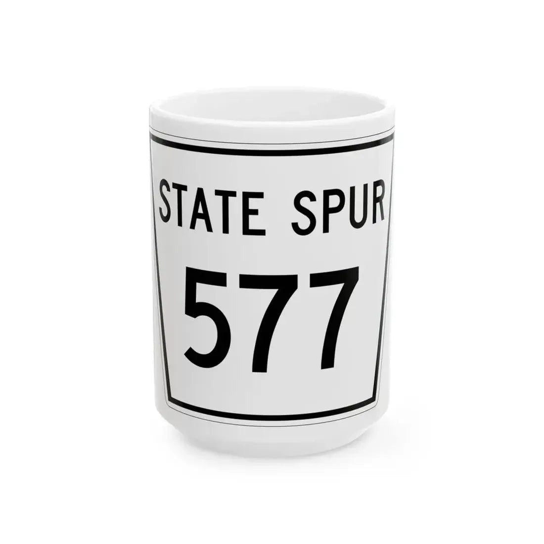 Nebraska State Spur 577 (Nebraska) (Road Sign) White Coffee Mug 15oz - Go Mug Yourself
