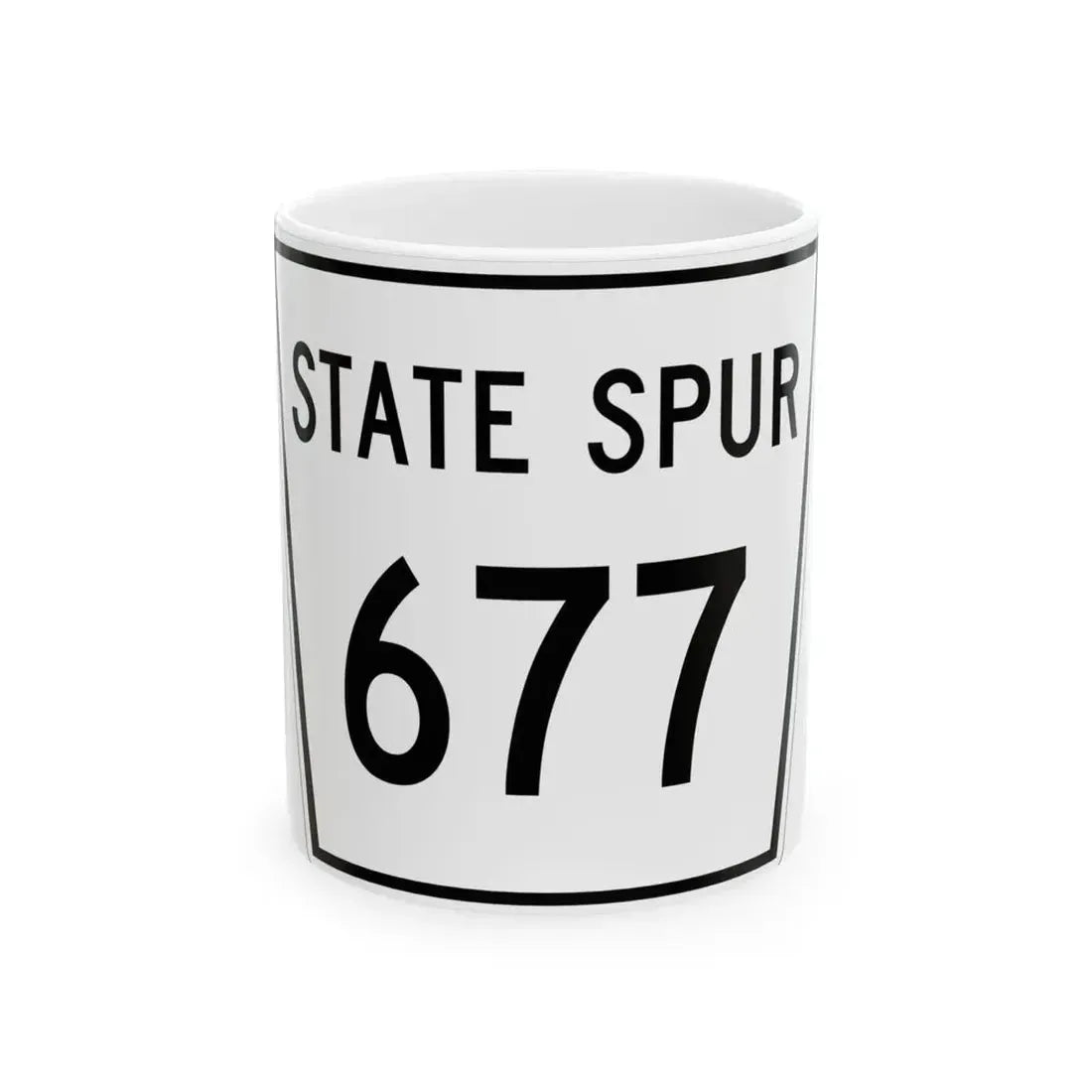 Nebraska State Spur 677 (Nebraska) (Road Sign) White Coffee Mug 11oz - Go Mug Yourself