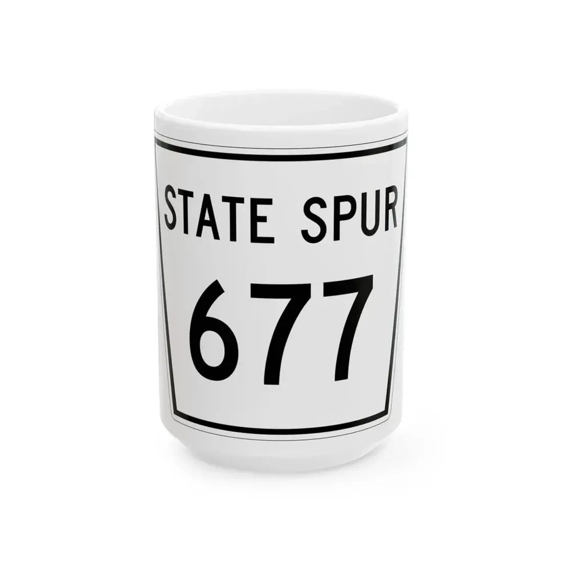 Nebraska State Spur 677 (Nebraska) (Road Sign) White Coffee Mug 15oz - Go Mug Yourself