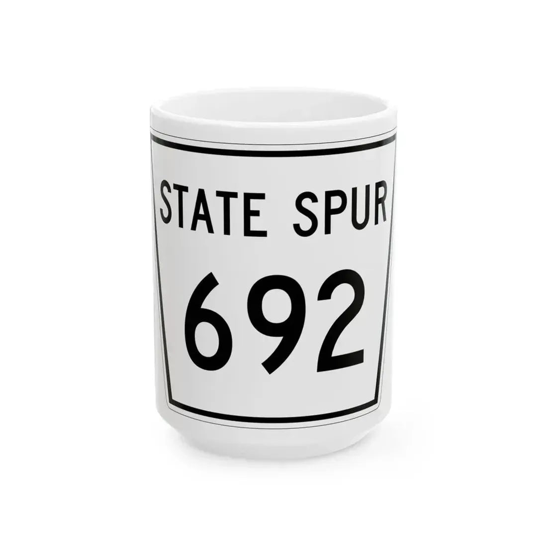 Nebraska State Spur 692 (Nebraska) (Road Sign) White Coffee Mug 15oz - Go Mug Yourself
