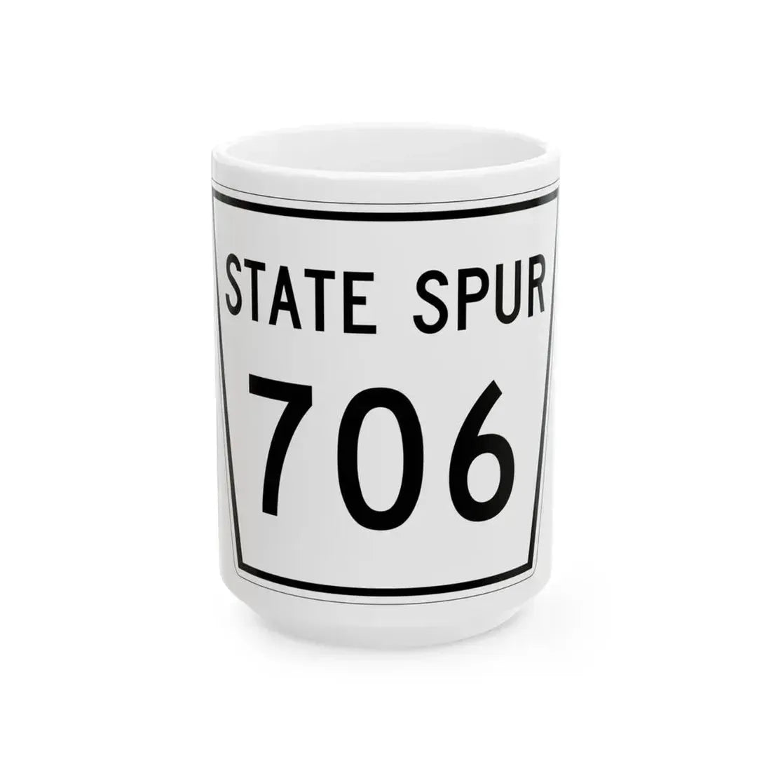 Nebraska State Spur 706 (Nebraska) (Road Sign) White Coffee Mug 15oz - Go Mug Yourself