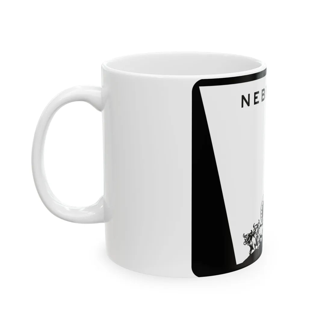Nebraska wide state highway marker (Nebraska) (Road Sign) White Coffee Mug - Go Mug Yourself