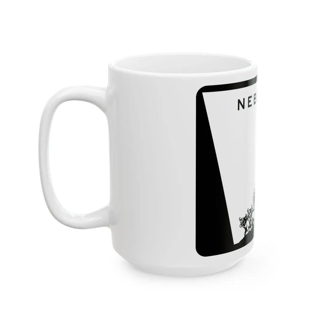 Nebraska wide state highway marker (Nebraska) (Road Sign) White Coffee Mug - Go Mug Yourself