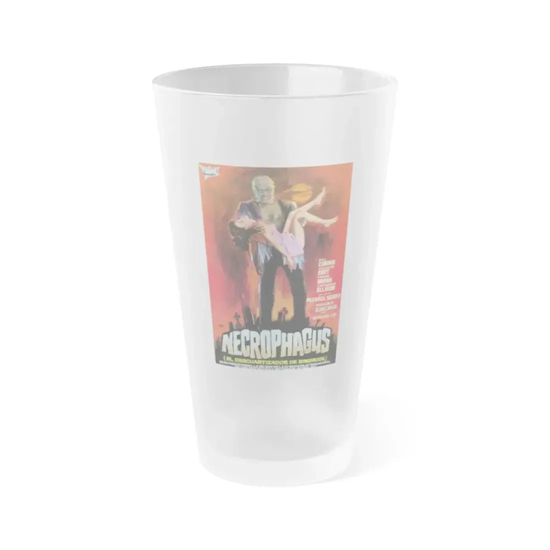NECROPHAGUS (GRAVEYARD OF HORROR) 1971 Movie Poster - Frosted Pint Glass 16oz 16oz Frosted - Go Mug Yourself