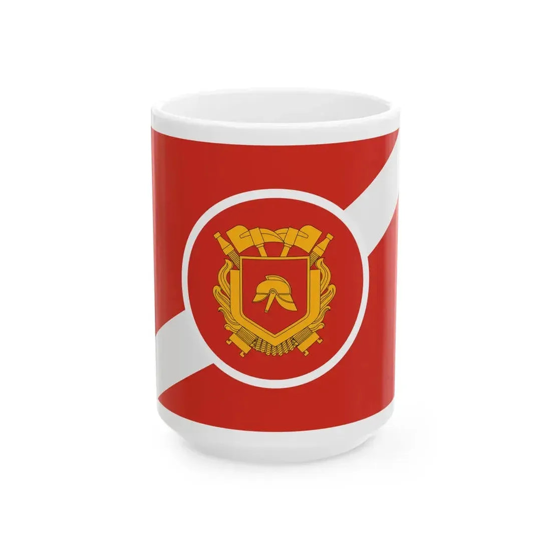 Nederlandse brandweer vlag (Netherlands) White Coffee Mug 15oz - Go Mug Yourself