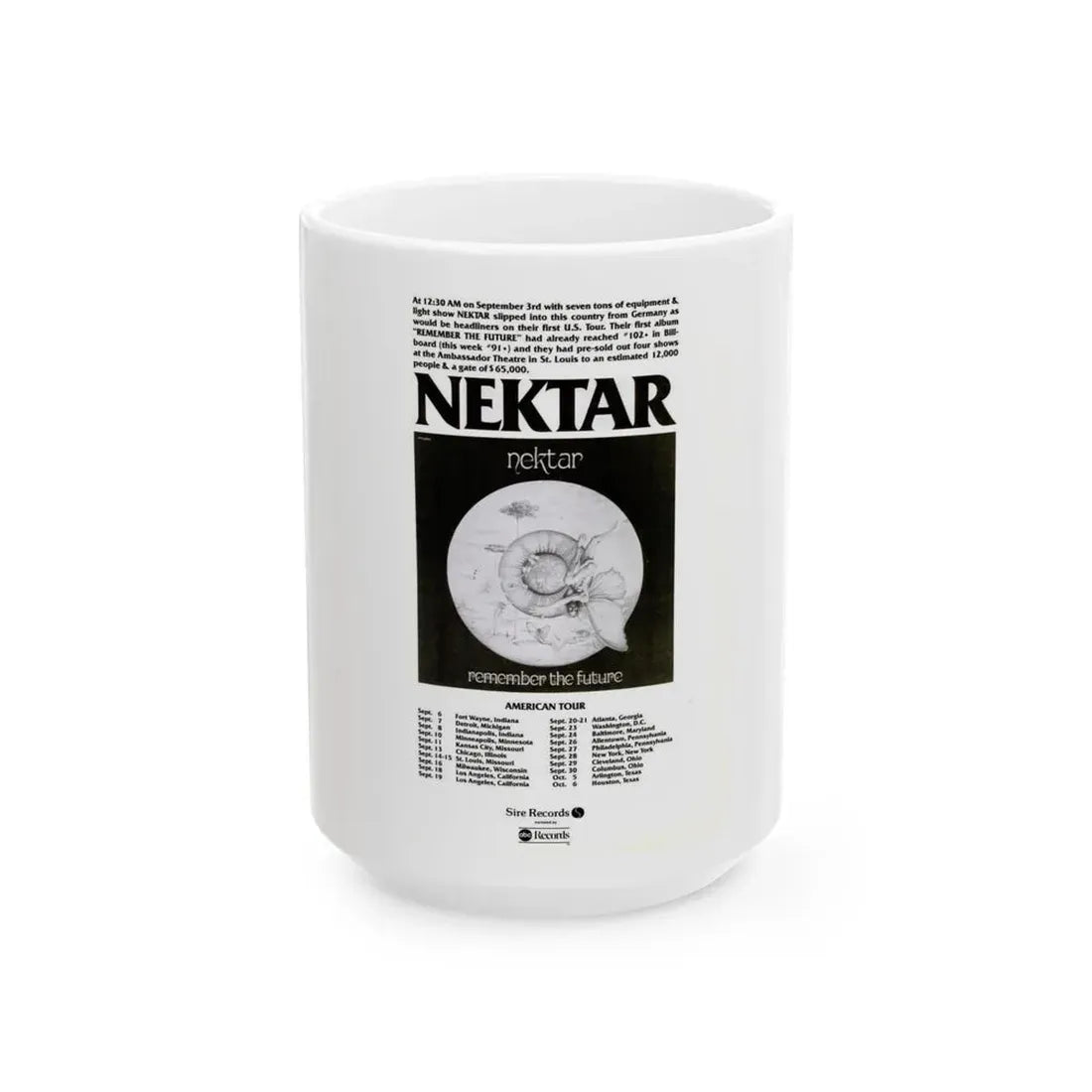Nektar 1974 (Music Poster) White Coffee Mug 15oz - Go Mug Yourself