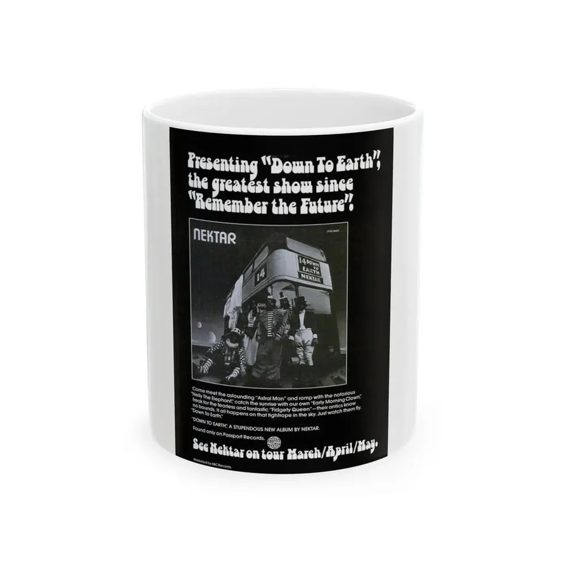 Nektar 1975 (Music Poster) White Coffee Mug 11oz - Go Mug Yourself