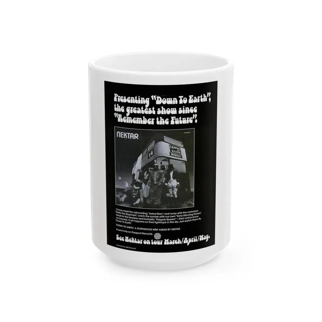 Nektar 1975 (Music Poster) White Coffee Mug 15oz - Go Mug Yourself