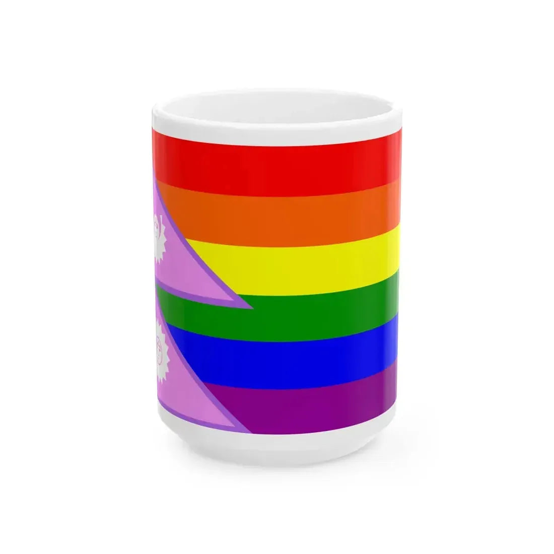 Nepal Bisexual Rainbow Flag 1930-1962 (Nepal) White Coffee Mug 15oz - Go Mug Yourself