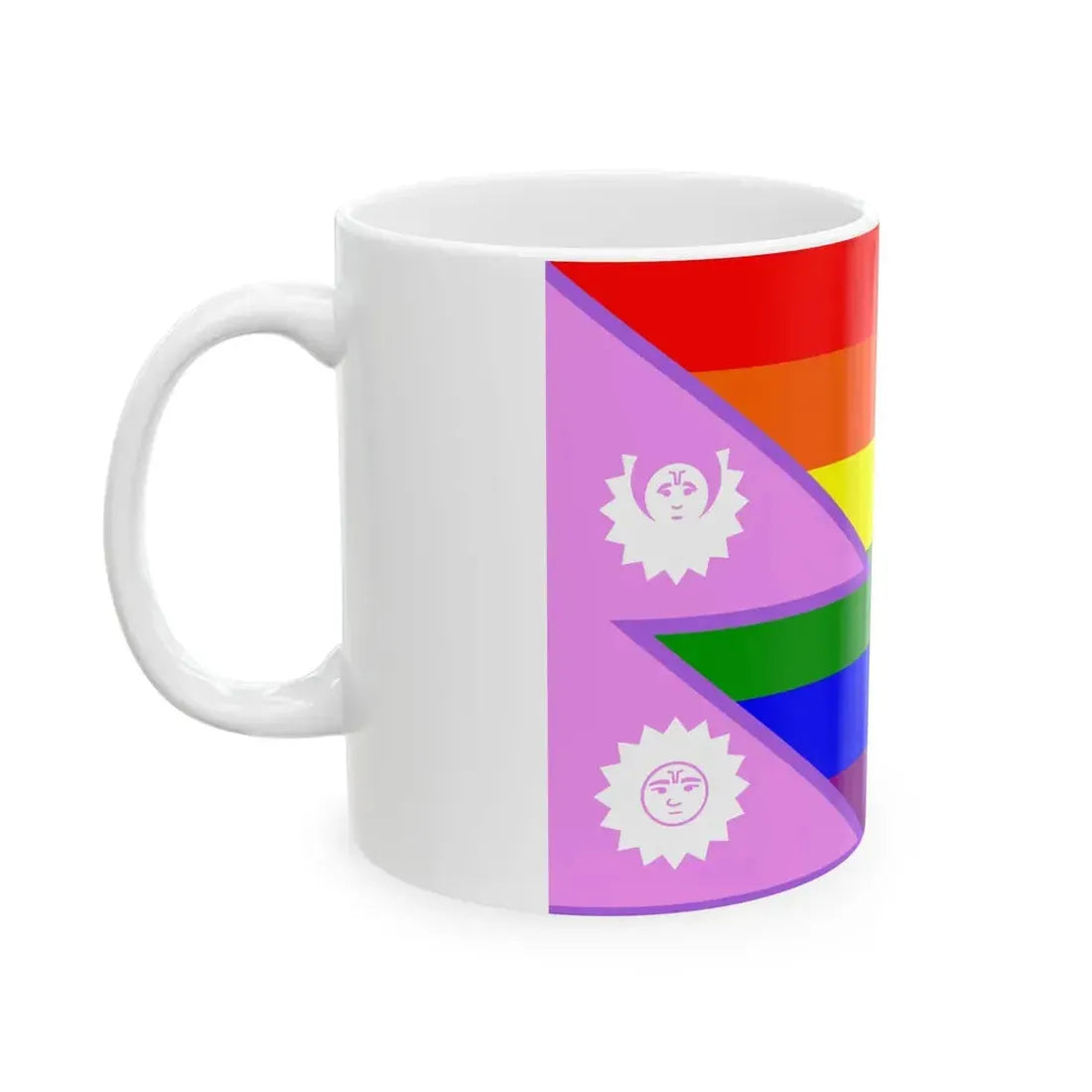 Nepal Bisexual Rainbow Flag 1930-1962 (Nepal) White Coffee Mug - Go Mug Yourself