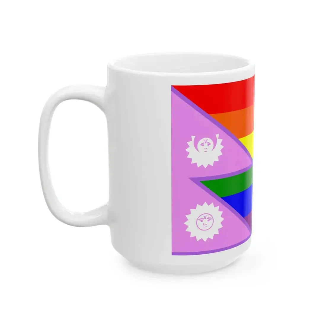Nepal Bisexual Rainbow Flag 1930-1962 (Nepal) White Coffee Mug - Go Mug Yourself