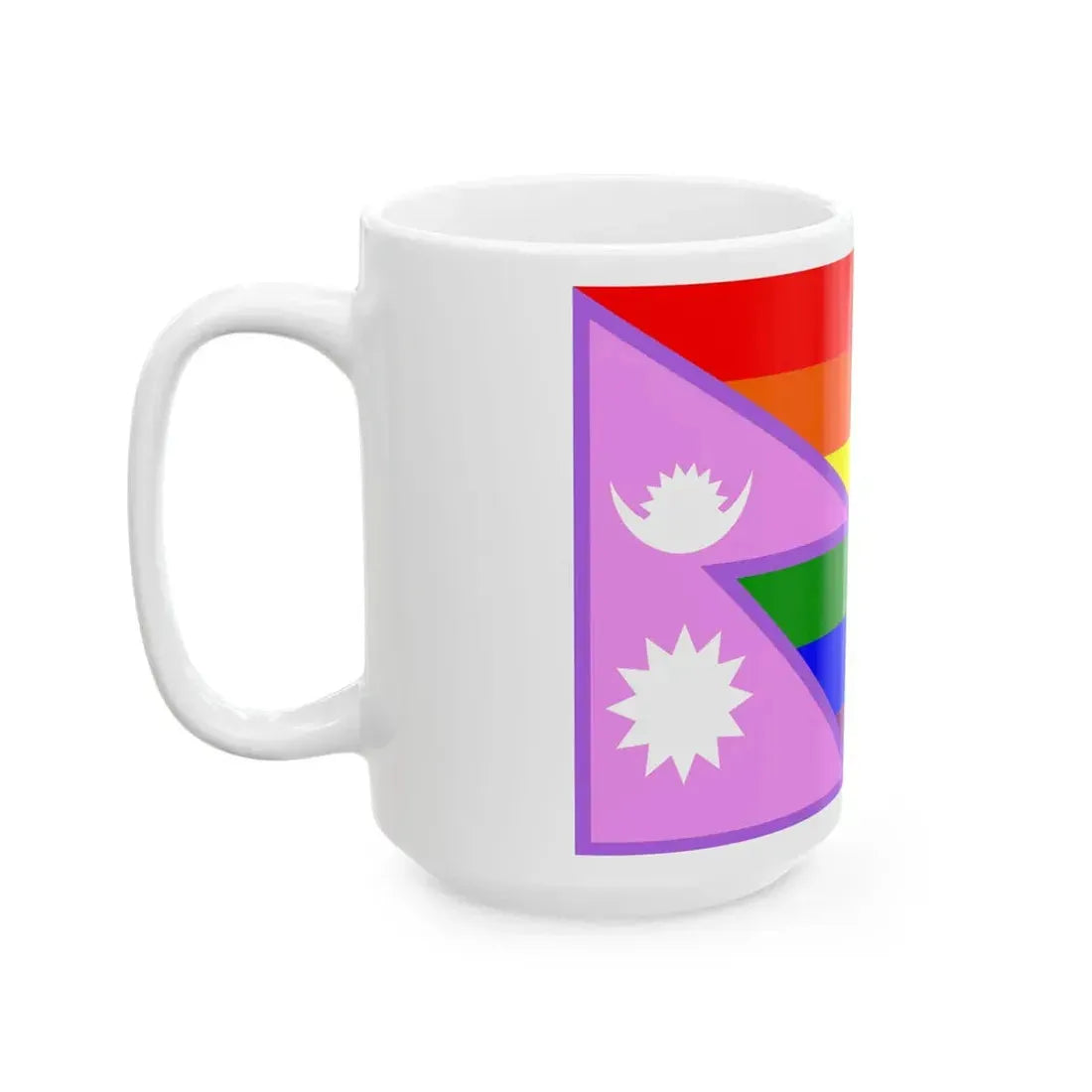 Nepal Bisexual Rainbow Flag (Nepal) White Coffee Mug - Go Mug Yourself