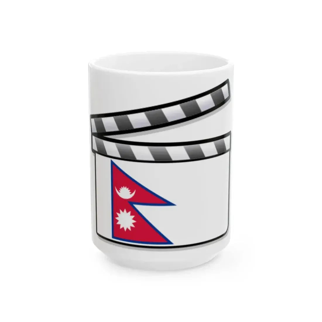 Nepal film clapperboard (Nepal) White Coffee Mug 15oz - Go Mug Yourself