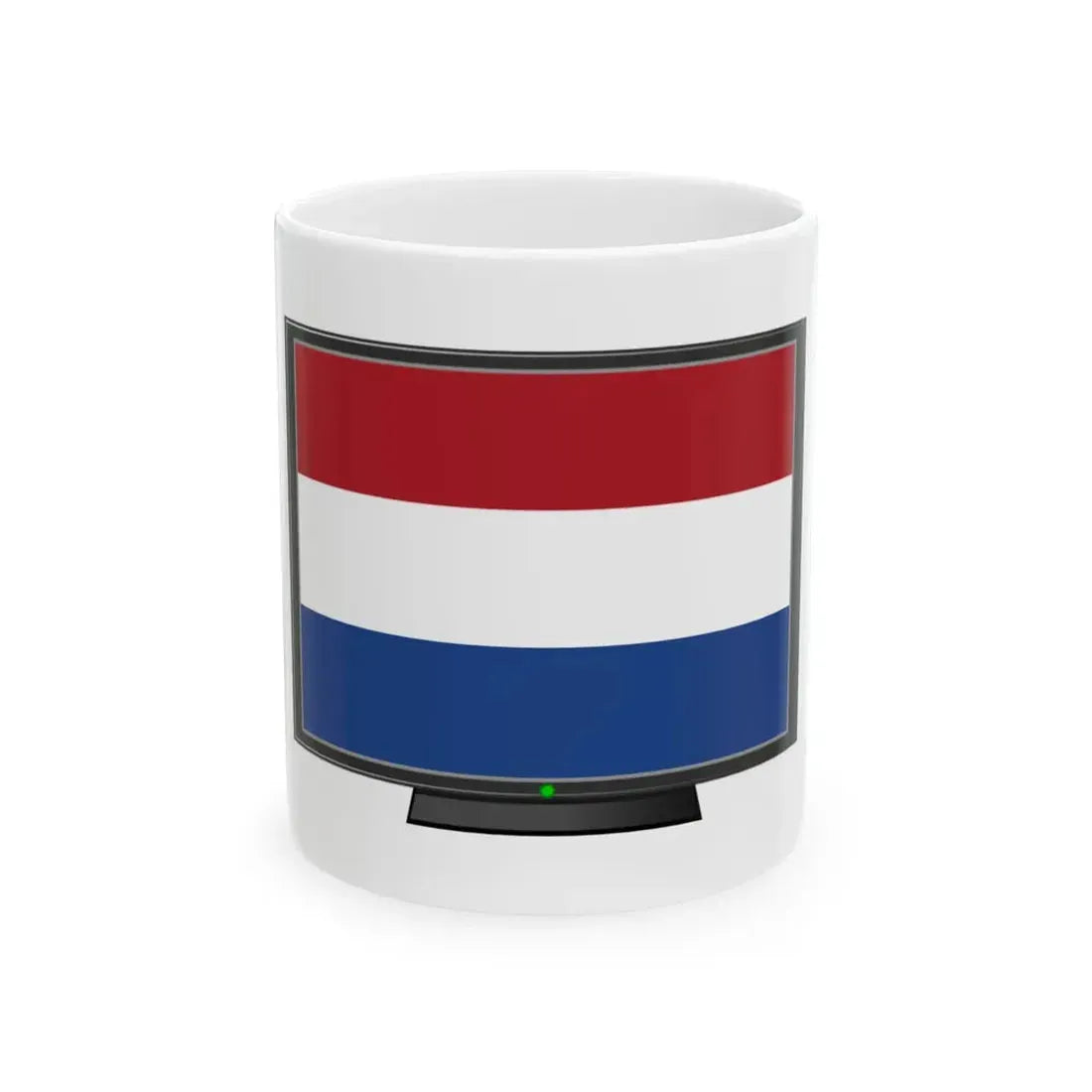 Netherlands flag tv (Netherlands) White Coffee Mug 11oz - Go Mug Yourself