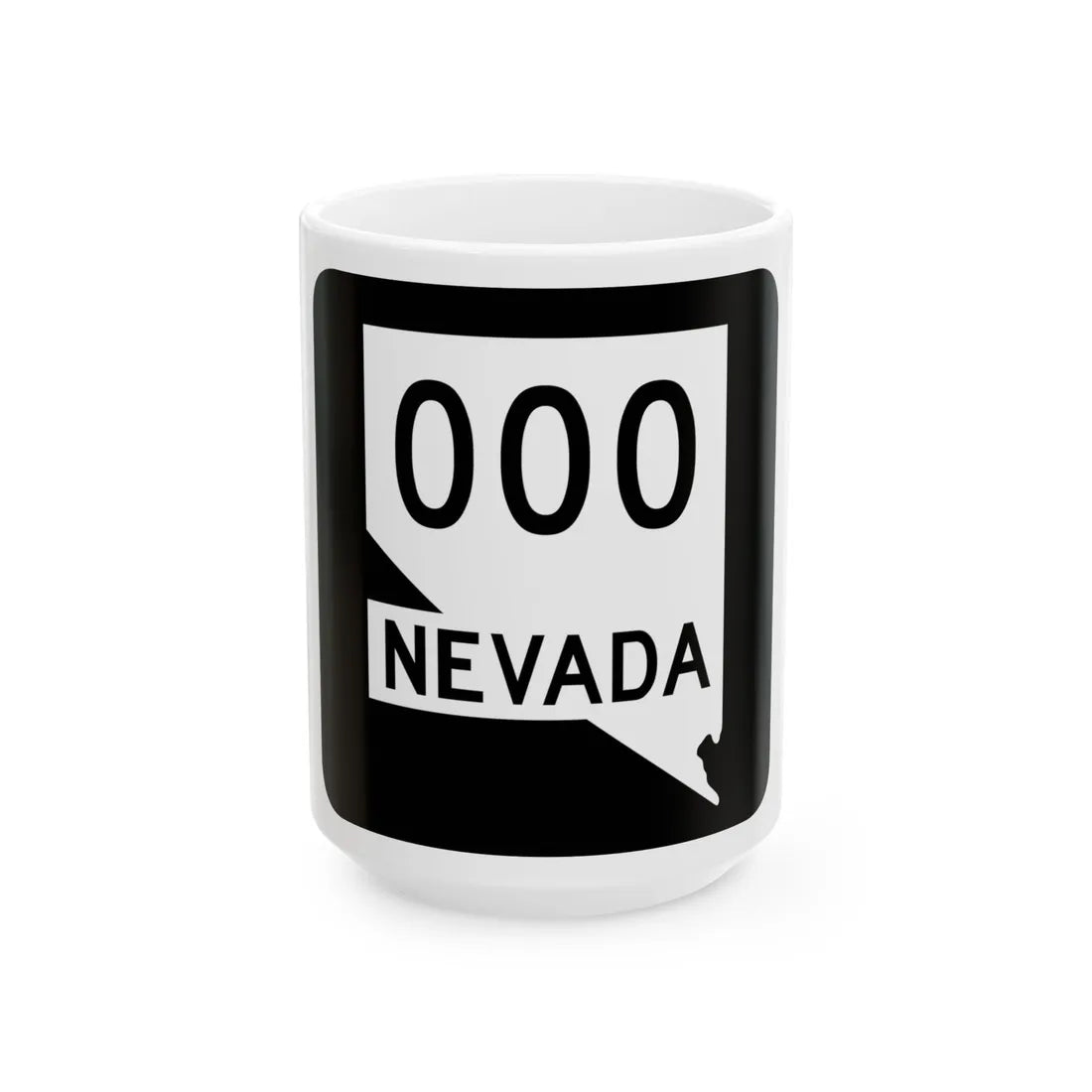 Nevada 000 nopath (Nevada) (Road Sign) White Coffee Mug 15oz - Go Mug Yourself