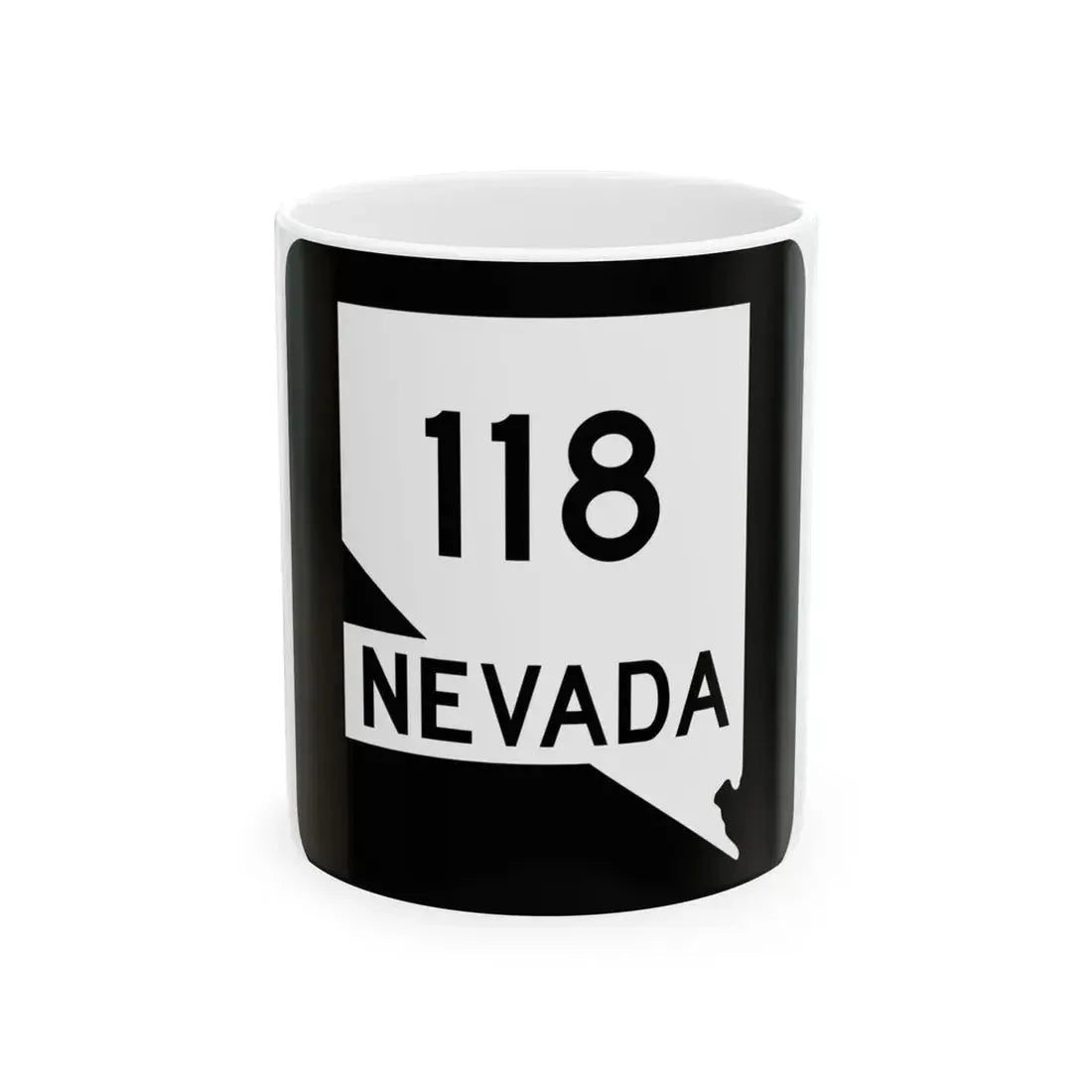 Nevada 118 (Nevada) (Road Sign) White Coffee Mug 11oz - Go Mug Yourself
