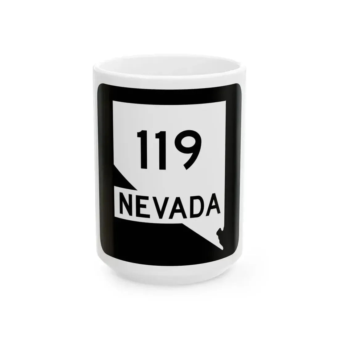 Nevada 119 (Nevada) (Road Sign) White Coffee Mug 15oz - Go Mug Yourself