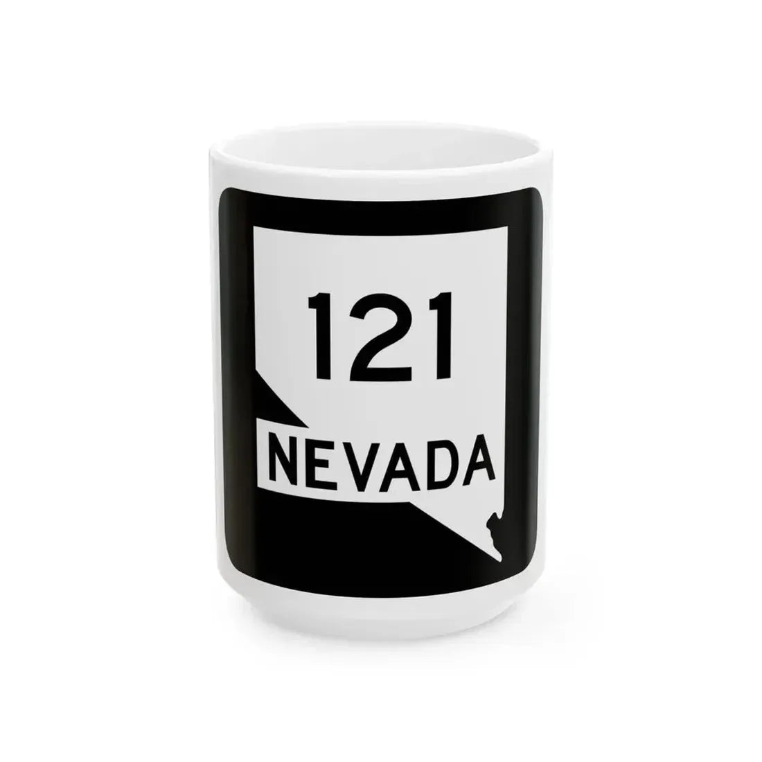 Nevada 121 (Nevada) (Road Sign) White Coffee Mug 15oz - Go Mug Yourself