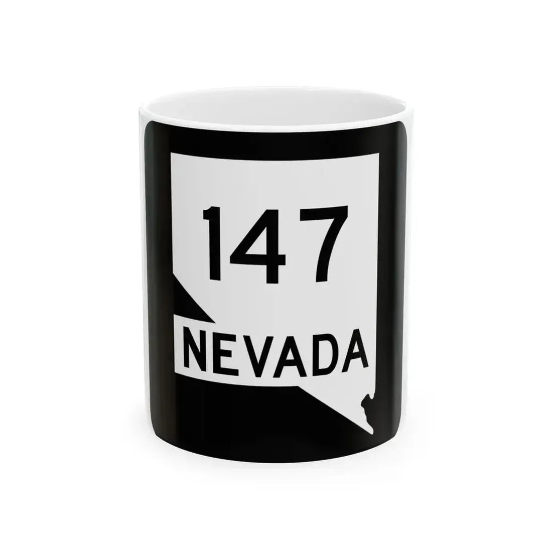 Nevada 147 (Nevada) (Road Sign) White Coffee Mug 11oz - Go Mug Yourself