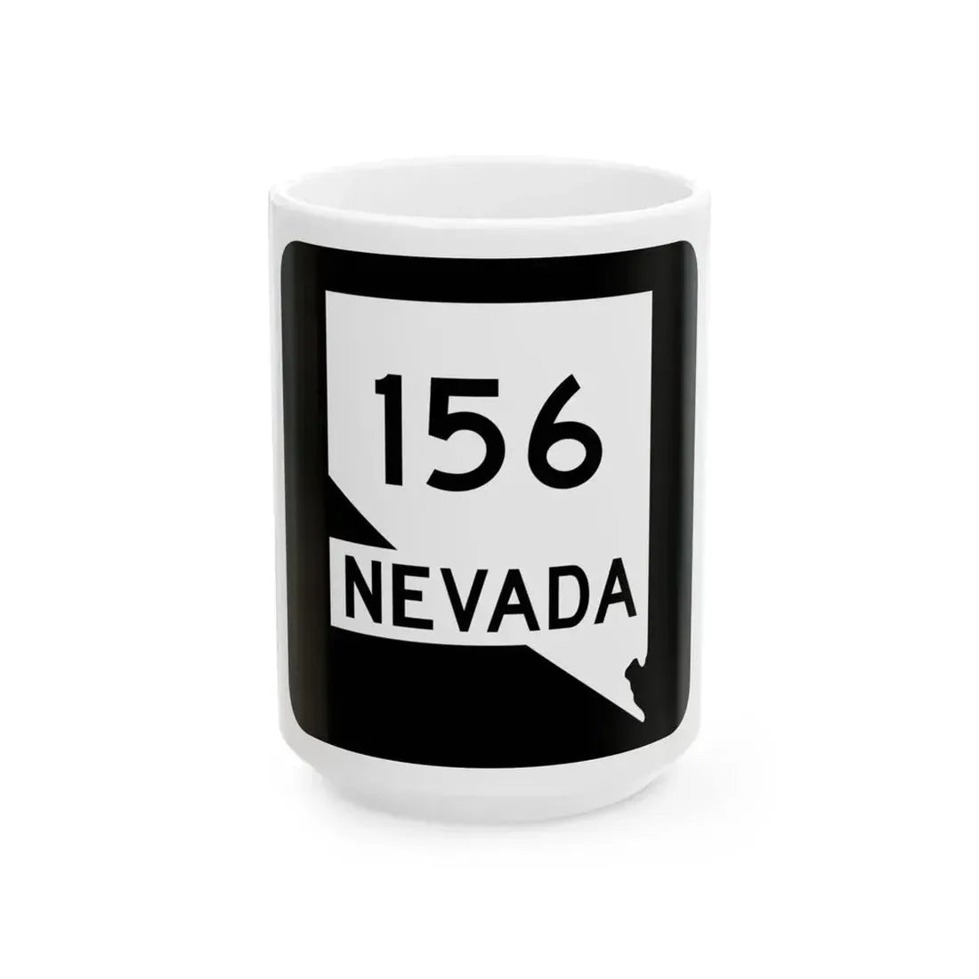Nevada 156 (Nevada) (Road Sign) White Coffee Mug 15oz - Go Mug Yourself