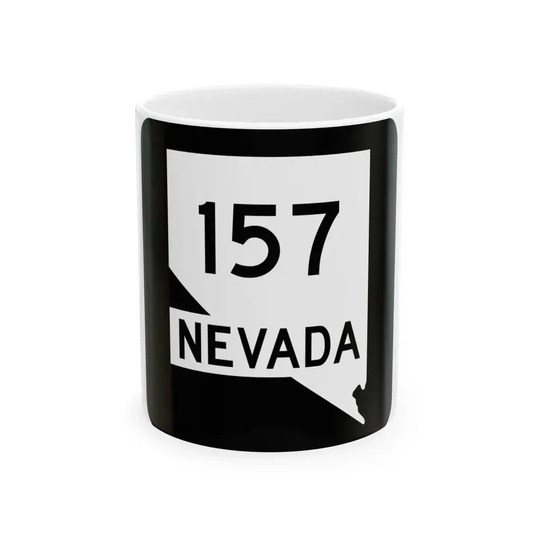 Nevada 157 (Nevada) (Road Sign) White Coffee Mug 11oz - Go Mug Yourself