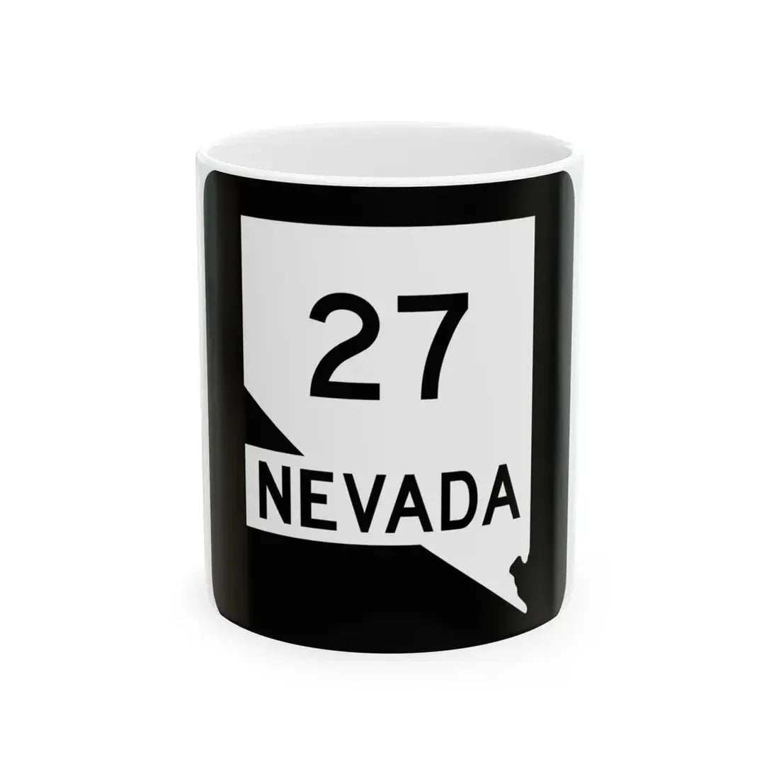 Nevada 27 (Nevada) (Road Sign) White Coffee Mug 11oz - Go Mug Yourself