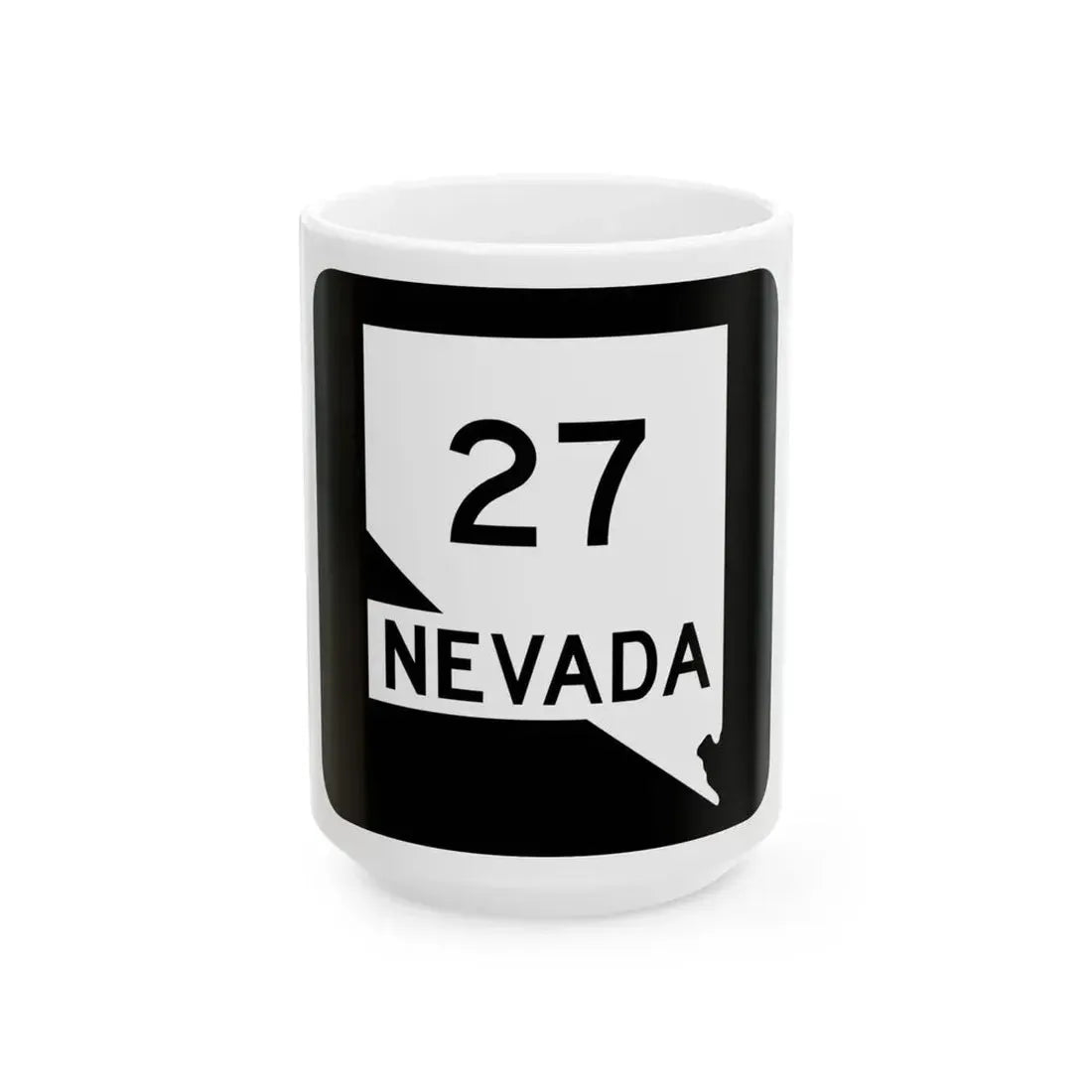 Nevada 27 (Nevada) (Road Sign) White Coffee Mug 15oz - Go Mug Yourself