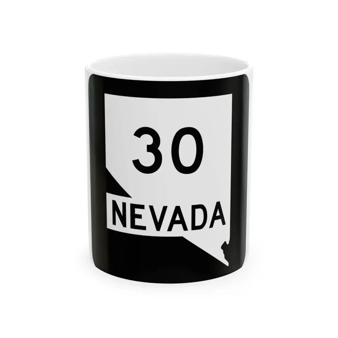 Nevada 30 (Nevada) (Road Sign) White Coffee Mug 11oz - Go Mug Yourself