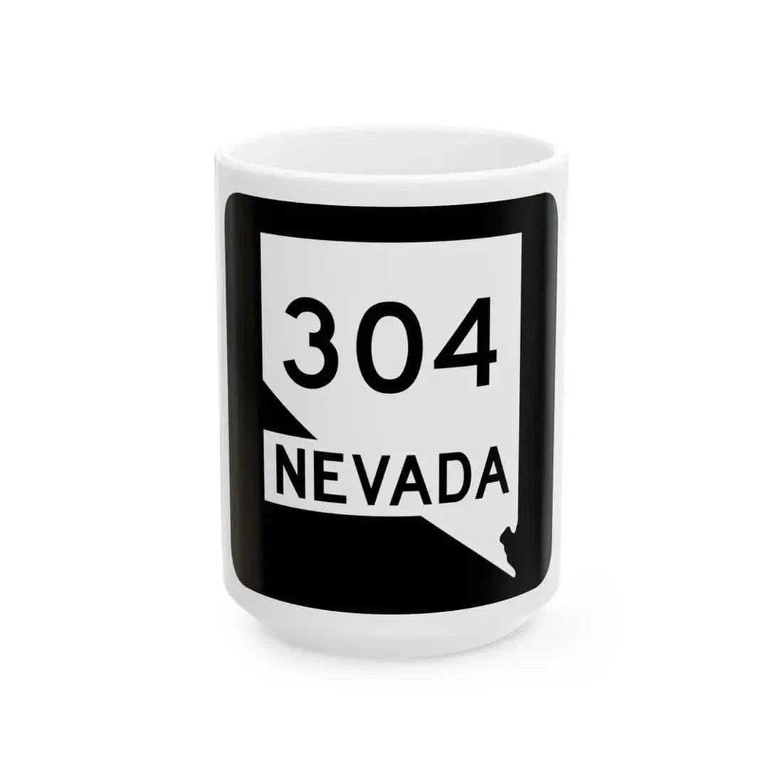 Nevada 304 (Nevada) (Road Sign) White Coffee Mug 15oz - Go Mug Yourself